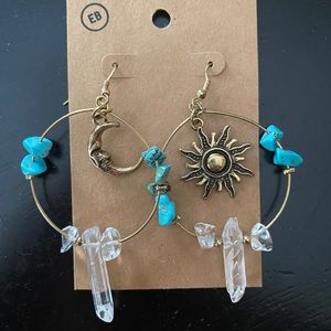 Sun & Moon Crystal Earrings NEW